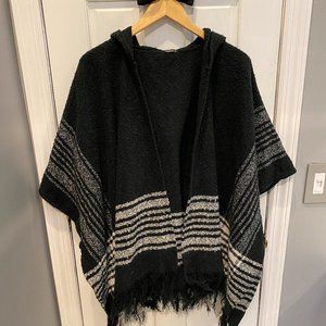 Forever 21 Boucle Fringed Hooded Cape